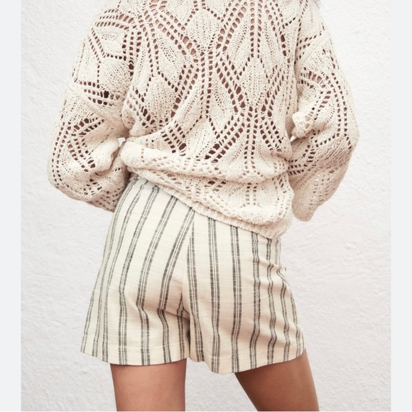 ZARA linen stripe skort - Picture 2 of 5